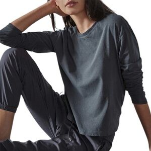 James Perse Vintage Boxy Tee WLJ3113 Large 3 Gray Long Sleeve Shirt Soft 
ZZ